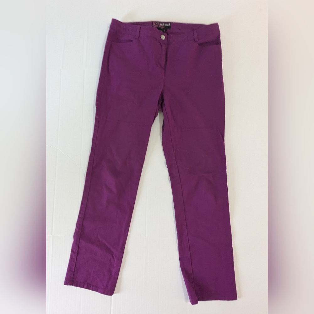 Peck & Peck Women's Purple Straight Leg Pants